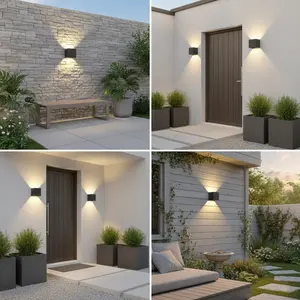 Outdoor Wall Light 3000k LED Ip44 Exterior Lamp Adjustable Beam Aluminum Indoor Wall Light Warm for Garden Bedroom Living Room