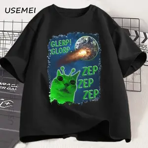 Funny Alien Cat Meme GLERP GLORP T-Shirt