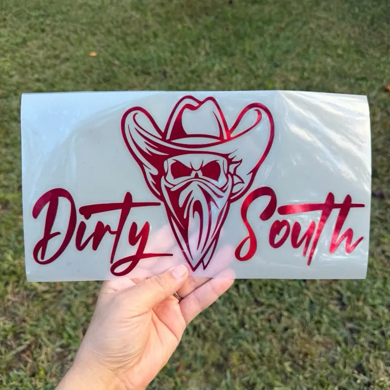 Dirty South Skull Decals, multiple colors and sizes