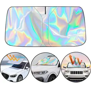 Multipurpose Car Front Window Heat Protective Umbrella for Sedan SUVs,Foldable Anti-UV Windshield Sunshade,57x29.5 in,Reflective Design UV Protection Heat Isolation.