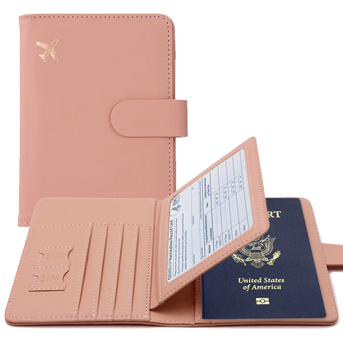 Multifunction Passport Holder Card Slots RFID Blocking Travel Wallet