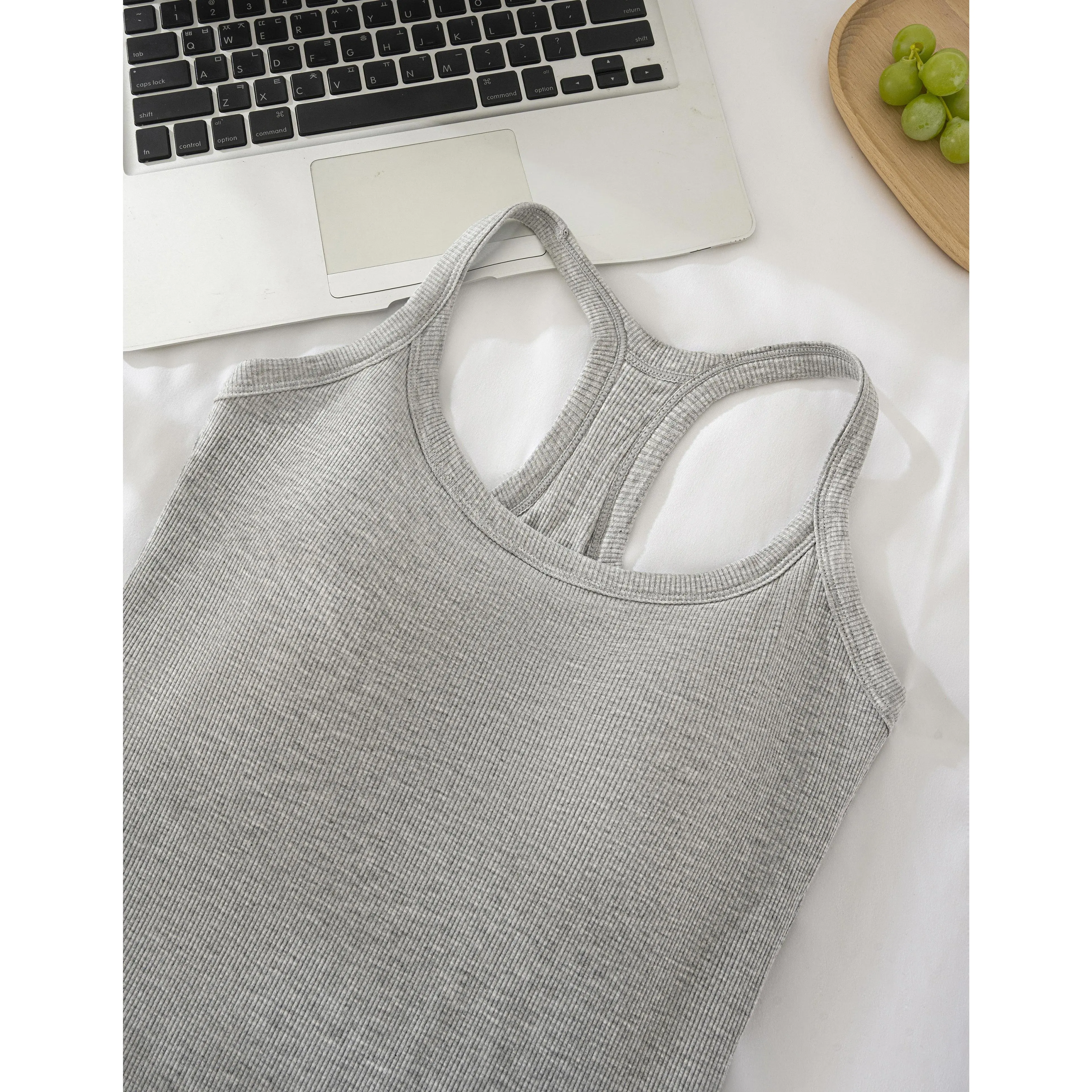 Women's Ribbed Built-in Bra Tank Top | Racerback Cropped Camisole with Removable Pads | Wireless Supportive Workout Yoga Top | Stretchy Athletic Basics Bodyshaper Sleeveless Tee | Comfortable Summer Essential Bra Cami for Everyday Wear Multi-Color
