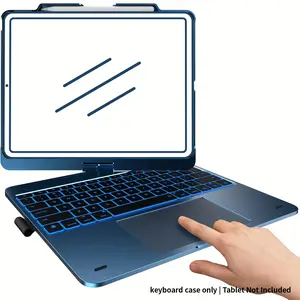 Keyboard case for iPad Pro 13-inch(M4, 2024), iPad Air 13-inch(M3, 2025/M2, 2024) & iPad Pro 12.9(6th/5th/4th/3rd Gen), Trackpad, 360° Rotatable, 7-Colors Backlit