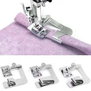 3 Sizes Wide Rolled Hem Pressure Foot Sewing Machine Presser Foot Hemmer Foot Set 1/2 Inch, 3/4 Inch, 1 Inch for and Low Shank Sewing Machine
