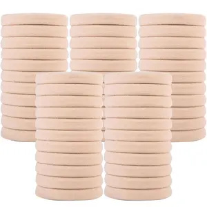 50PCS Large Blonde Hair Ties, Seamless Hair Bands, Soft Elastic Hair Ponytail Holders, No Damage, 2 Inch in Diameter