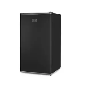 BLACK+DECKER 3.2 Cu. Ft. Compact Refrigerator, ENERGY STAR Certified Small Refrigerator, Single Door Mini Fridge with Chiller Compartment, Personal Fridge for Home or Dorm Room, BCRK32B, Black