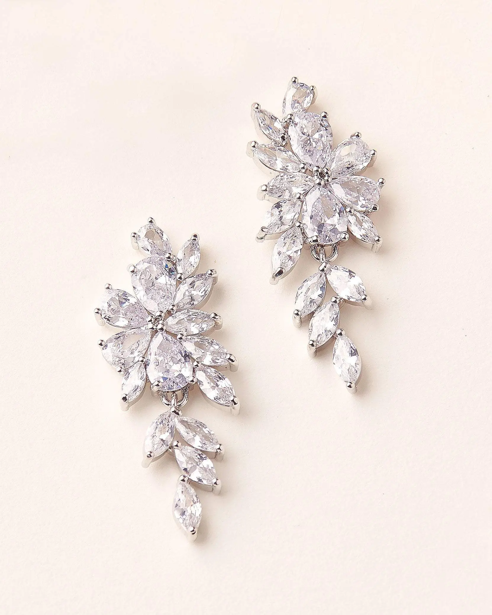Vivian CZ Dangle Bridal Earrings