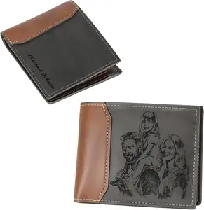 Custom Photo Leather Mens Wallet - Personalized Engraved Gift for Loved Ones Custom Photo Leather Mens Wallet - Personalized Engraved Gift for Loved Ones