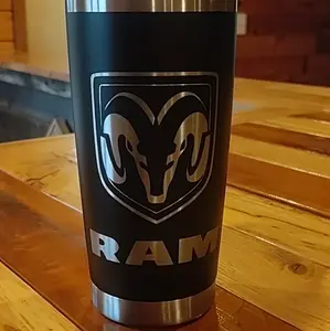 20-30oz Ram Mopar Tumbler - Laser Engraved, Reusable, Portable - Bottle Drinkware Stylish Beverage Mug Cup Bottled Washable