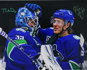 Brock Boeser & Thatcher Demko Vancouver Canucks Autographed 16" x 20" Spotlight Photograph - Fanatics Authentic Certified