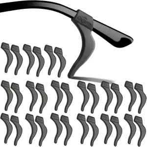 Eyeglass Ear Grips - 21 Pairs Glasses Anti-Slip, Comfortable Silicone Elastic Eyeglasses Temple Tips Sleeve Retainer, Prevent Eyewear Sunglasses Spectacles Glasses Slipping (Black-2)