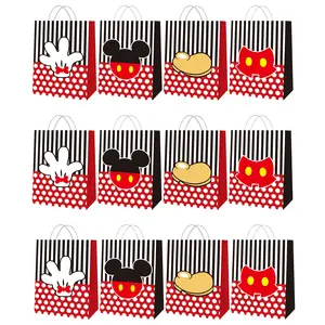 12pcs Gift Paper Bags Birthday Festival Party Kraft Paper Candy Bag Handle Bag, Perfect for Parties and Celebrations, Paper Gift Bags With Handles