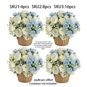 Simulated peony bouquet artificial flowers, Flower arrangement, indoor and outdoor weddings, parties, home decoration - Easter, Valentine's Day, Mother's Day center decoration, spring decoration peonies