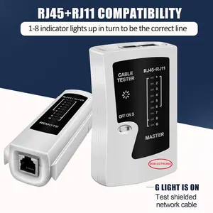 Network Ethernet Cable Tester for LAN RJ45 Cat5 Cat5e Cat6 Cat6a Cat7 UTP/Shielded Cable and RJ11 RJ12 Gray