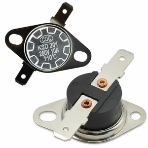 Pack of 2 KSD201 microwave temperature controllers, 110–0, 110°C cut-off temperature control switches, compatible with GE JES1657SMSS