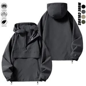 Men’s casual pullover jacket, classic fit, simple and lightweight design, available in multiple colors; suitable for everyday outings, fishing, camping, hiking, mountaineering, and other occasions. Men’s jacket, men’s apparel, casual jacket.