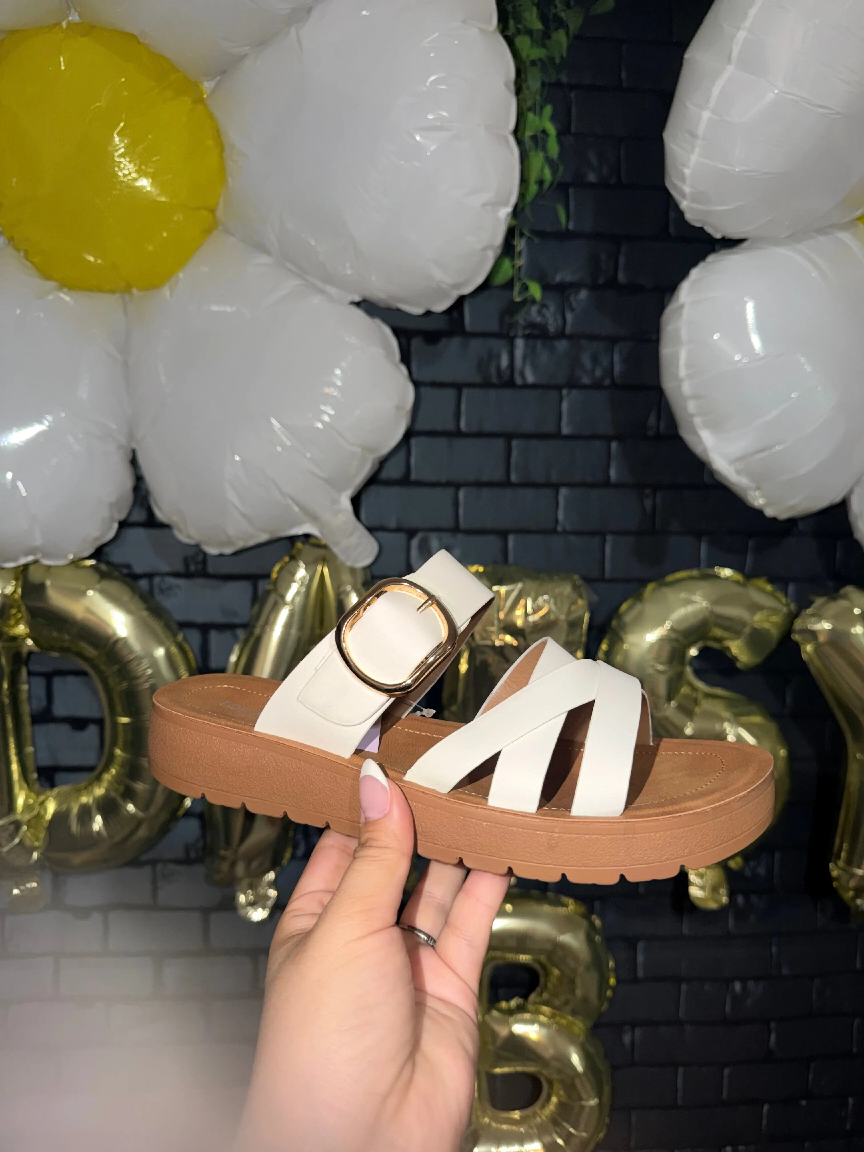 Elisa Sandals (White)