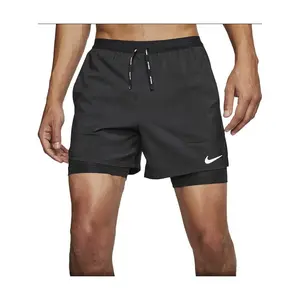 Nike Men's 5" 2-in-1 Running Shorts CJ5467 Flex Stride Lightweight Dri-FIT Technology with Reflective Swoosh & Zippered Pocket for Running