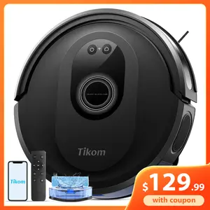 Tikom Robot Vacuum and Mop Combo, Robot Vacuum Cleaner with Powerful Suction, Super Thin, Self-Charging Robotic Vacuum Cleaner for Carpet, Pet Hair, Hard Floors, APP & Remote Control, G8000 Max
