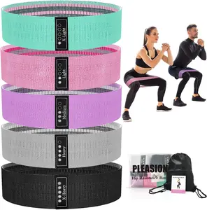 Premium Cloth Resistance Loop Bands – Booty, Legs & Glutes | 5 Strength Levels for Home Fitness, Pilates, Yoga & Gym Training