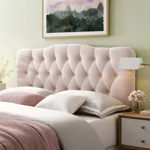Modway Annabel Full Diamond Tufted Performance Velvet Headboard in Pink