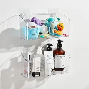 Bath Toy Storage Holder for Bathtub, Clear Bath Organizer Large Capacity Storage Shower Caddy for Bathroom (2 Large) Hanging Baskets Removable Baskets