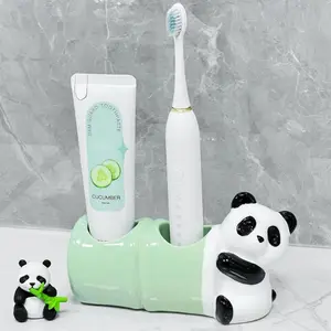 Ceramic Panda Electric Toothbrush Holder, Bathroom Toilet Sink Organizer, Brush Base Stand, Washroom Accessories, Storage Rack