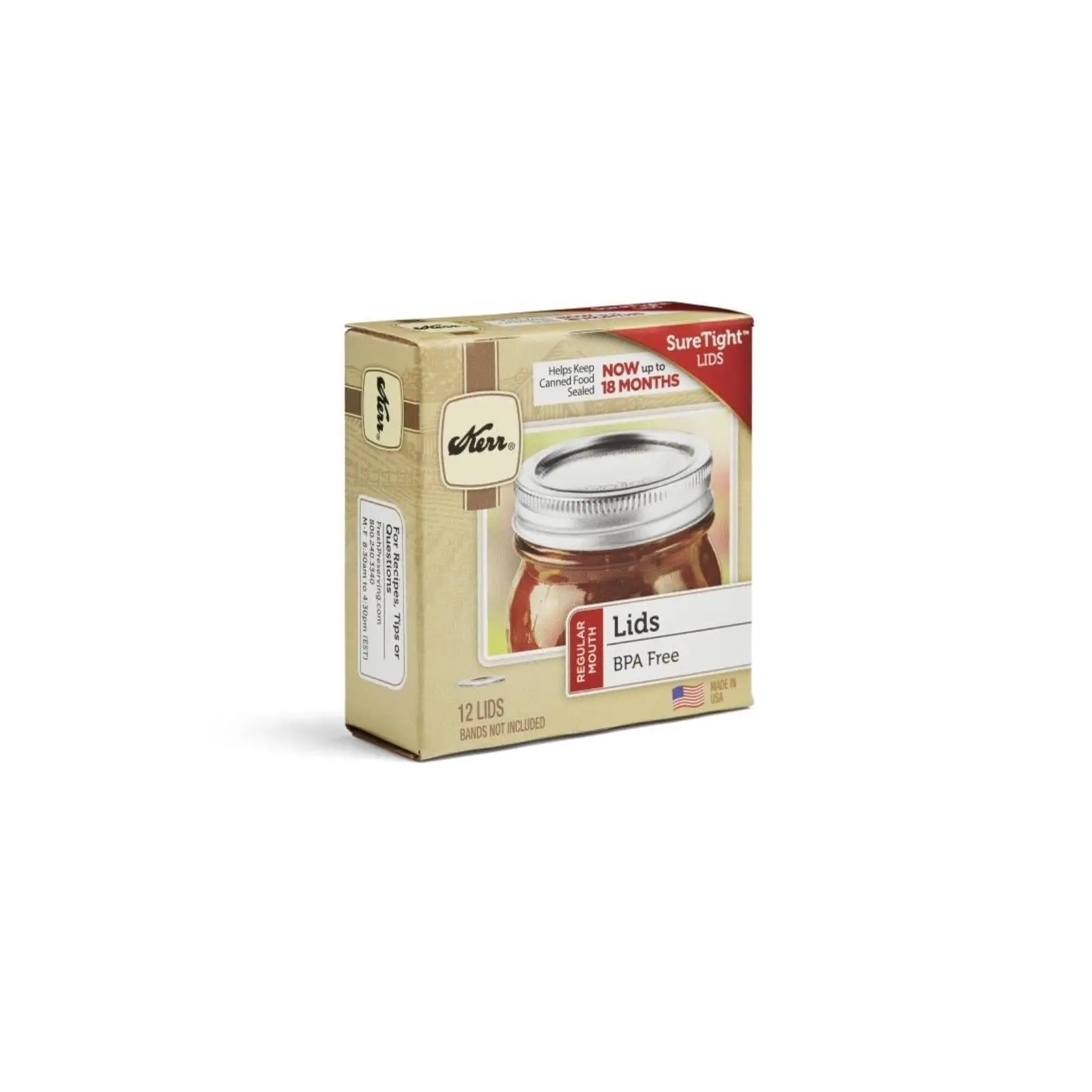 Kerr Regular Mouth Canning Lids, 12 Count, 24 Packs