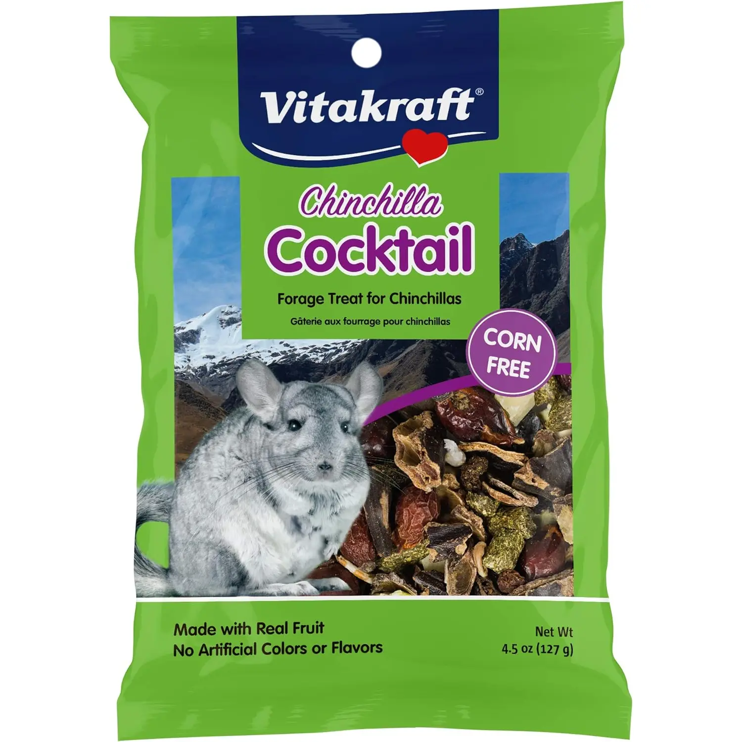 Vitakraft Chinchilla Cocktail Mixed Fruit Treat, 4.5 Ounce Pouch