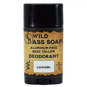 Aluminum-Free Cowgirl Beef Tallow Deodorant | 2.75 oz | Wild Ass Soap