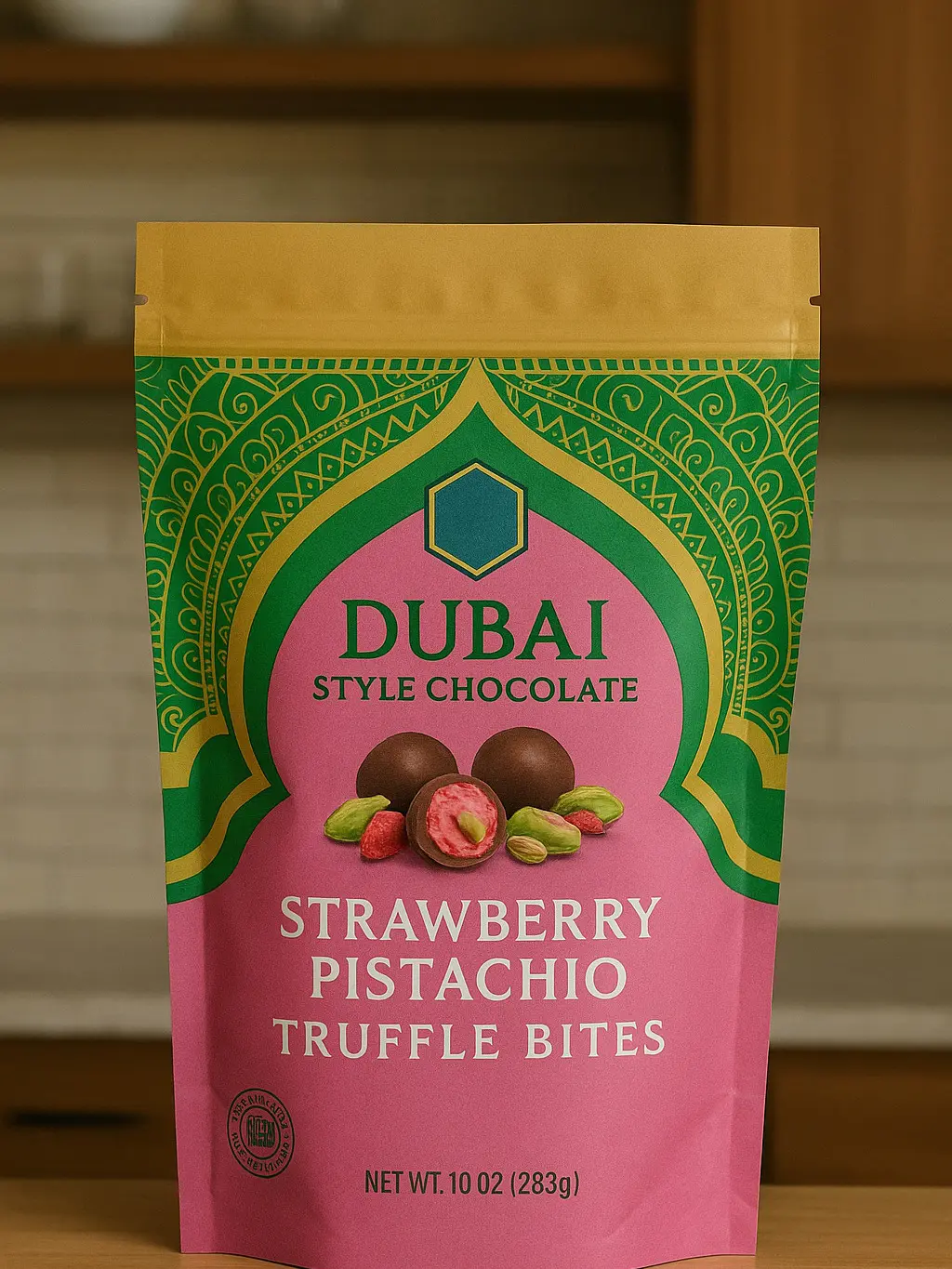 Dubai Style Chocolate Strawberry Pistachio Truffle Bites, 18 oz