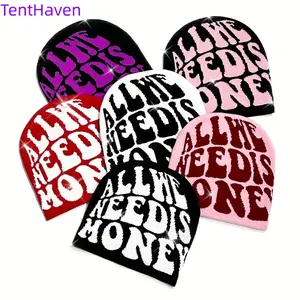 2026 new autumn and winter cross-border foreign trade pullover hat jacquard hat trend letter European and American men and women adult yarn knitted hat