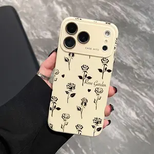 Elegant Black Rose Pattern Phone Case with Ultra Skin Friendly Touch All Inclusive Lens Compatible with Apple iPhone 17 16 15 14 13 12