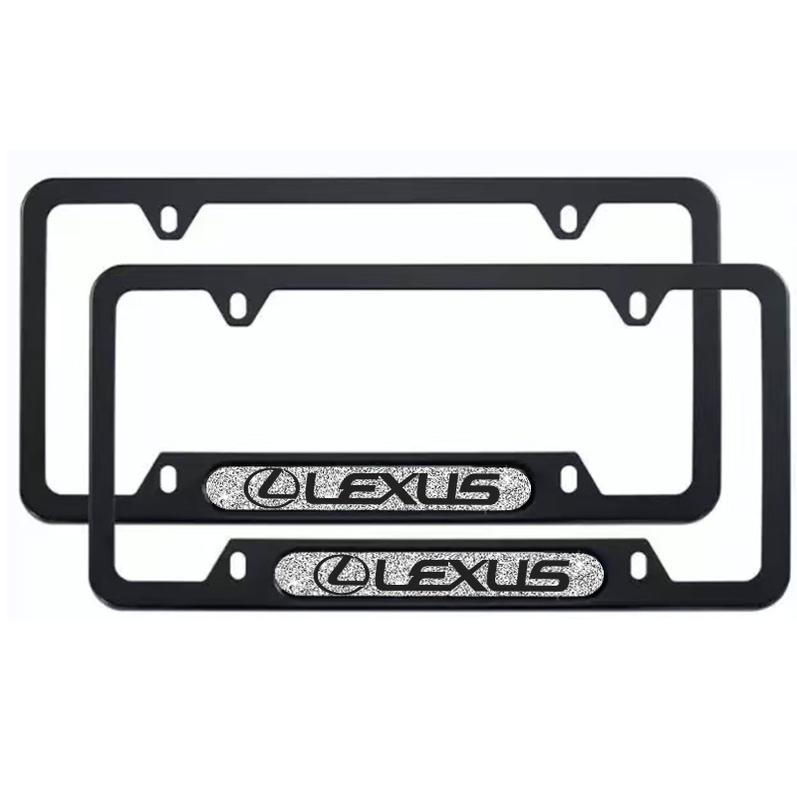 Premium Carbon Fiber License Plate Frame 2 Pack Compatible with Lexus Cars (Custom Your Badge) Durable Rustproof Aluminum Alloy Mount Unisex With Screws & Diamond Logo Sign