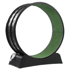 31.5 Inch Silent Pet Exercise Wheel with Green Carpet Track Indoor Activity Station for Cats & Small Animals Whisper-Quiet Operation Secure Safety Lock Removable Track Stable Base