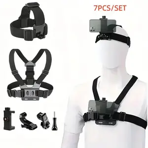 Adjustable Phone, Smartphone Selfie Chest Strap Holder,for outdoor photography,Outdoor Universal Phone Chest Strap Mount, Including Chest Strap & J Type Seat & Screw & Phone Holder, Portable Phone Selfie Accessories,back to school gift