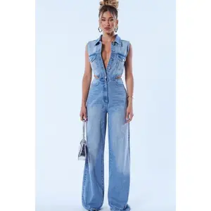 Baylin Denim Jumpsuit - Light Wash 5