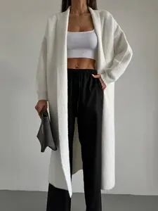 Women's Long Knitted Cardigan Soft Fuzzy Open Front Sweater Coat Autumn Winter Warm Outerwear Womenswear Knitwear Style