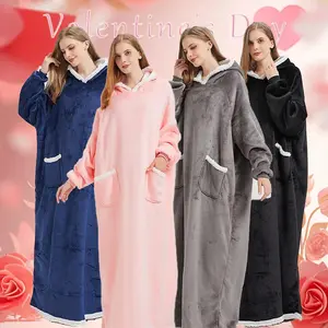 Wearable Blanket, 1 Count Soft Comfortable Long Sleeve Blanket, Casual Warm Blanket for Home Office Travel, Bedroom Refresh Decor