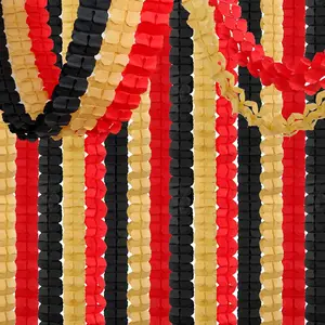 Red-Black  Party-Decorations Streamers Garland - 12 count -Theme Graduation 2026 4-Leaf Clover Paper Streamer, Night Wedding Birthday  Bridal Shower Banners Decor