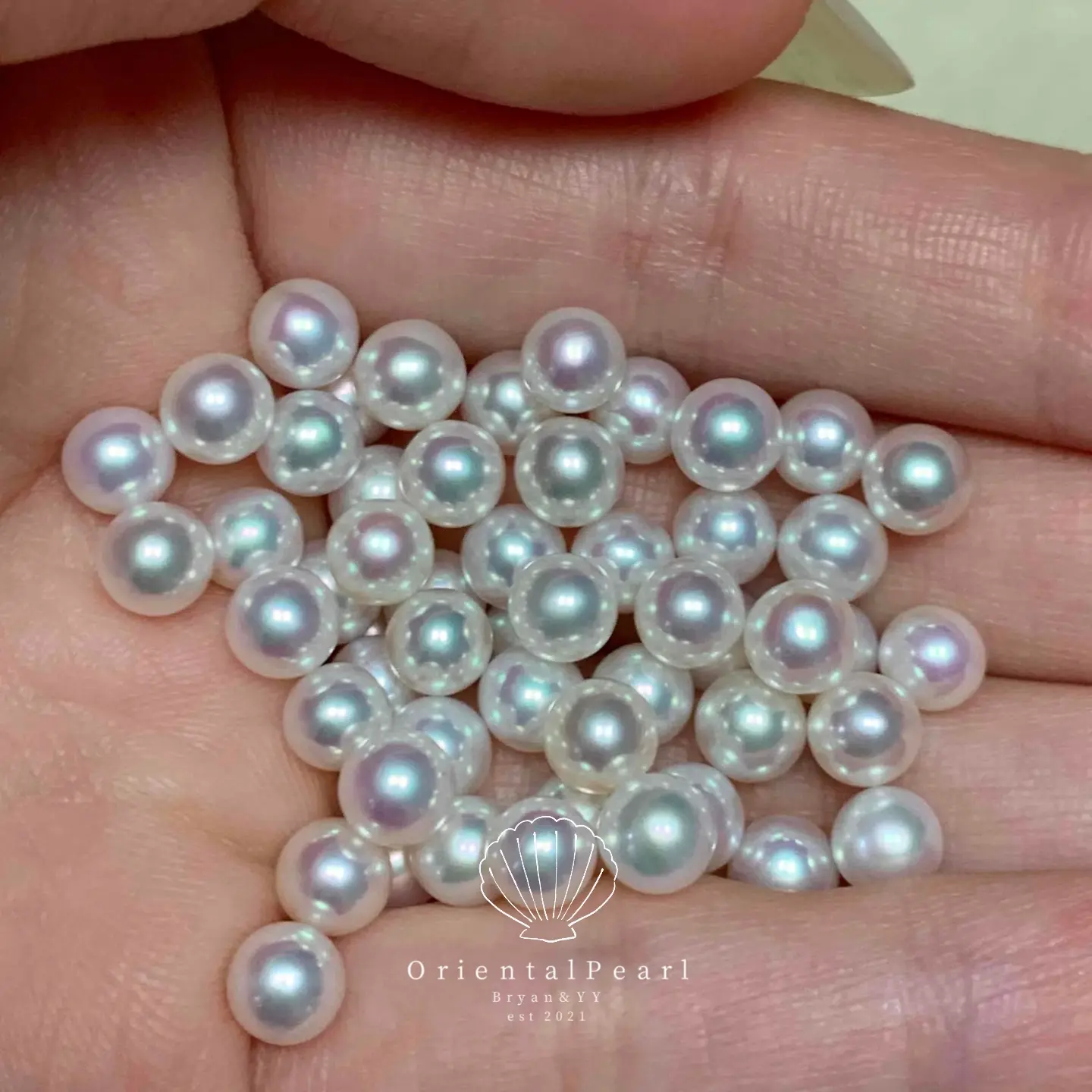 OPCO-【AK Pearls+Design+Brooch+Fast Shipping】(Min 10 pcs Freshwater AK Pearls) (Open in Live) Freshwater AK Pearls Round Shape Multi Colors Genuine Freshwater AK Pearls 3mm-7mm