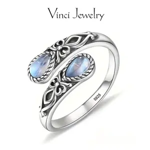 925 Sterling Silver Vintage Floral Ring for Women & Men, Retro Flower Design, Everyday Jewelry, Birthday & Mother's Day Gift Statement Spiral Ring
