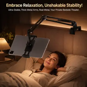 【DealsForYouDays】PEYOU Lazy Stand,Mobile Phone Holder,Universal Rotatable Tablet Desk Stand for Tablets & Smartphones,Free Extension and Folding Carbon Steel Material Sturdy and Durable Cellphone Mount summerwins