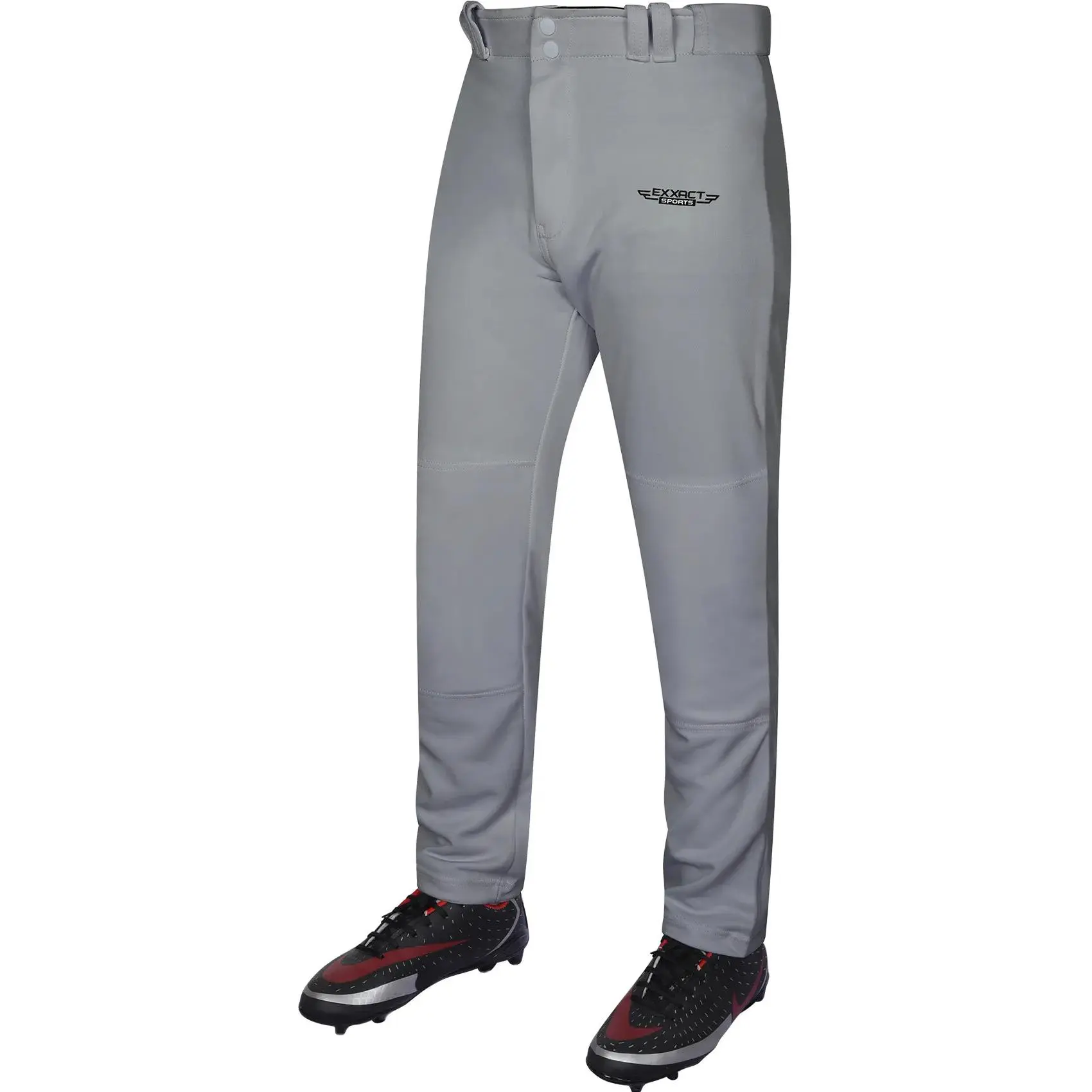 Homerun Youth Full Length Baseball Pants Without Piping (Gray)