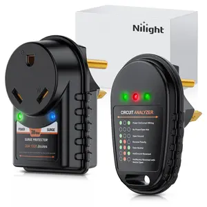 Nilight 30 Amp RV Surge Protector Circuit Tester 30A 1050 Joules with LED Indicator Light ETL Listed Nema TT-30P TT-30R Power Analyzer for Camper Trailer Van summervibes