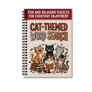 Cat Lovers Crossword Journal, Relaxing Brain Teaser for Cat Moms, Large Print Notebook, Fun Facts About Cats, Ideal Gift for Cat Owners