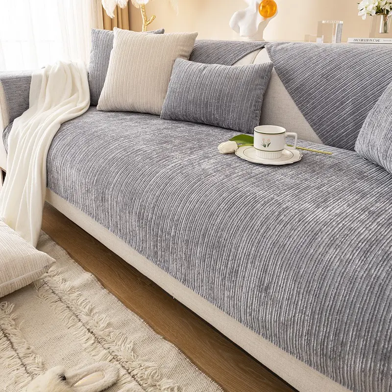 1PC Chenille Sofa Pad, Modern Minimalist Style, Suitable for All Seasons, Pet-Friendly, Machine Washable, Fits 1-4 Seater Sofas