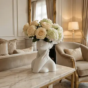 Large Abstract Female Face Resin Vase, Shatter-Resistant Sculptural Vase, Living Room, Dining Table, Office Decor, Unique Gift, Wedding Decoration