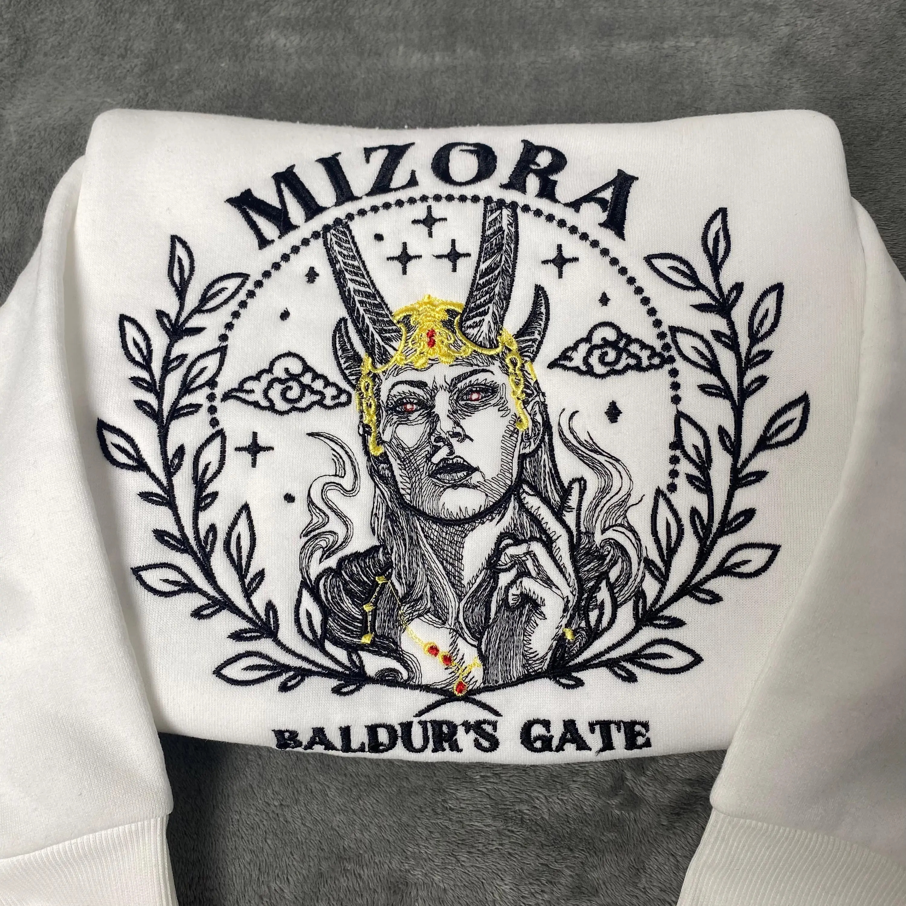 Mizora embroidered hoodie, Baldur's Gate sweatshirt, Mizora wear, bg3 shirt, gift for gamers