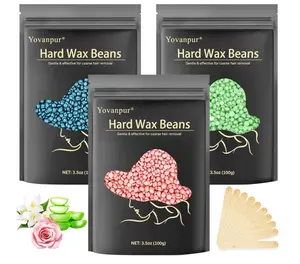 Hard Wax Beads, Yovanpur 10.5oz Waxing Beans for Hair Removal, Brazilian, Bikini, Face, Eyebrows, Underarms, Chest, Back, Legs, Wax Refill for Women & Men, Pack of 3